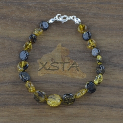 Amber green beads bracelet